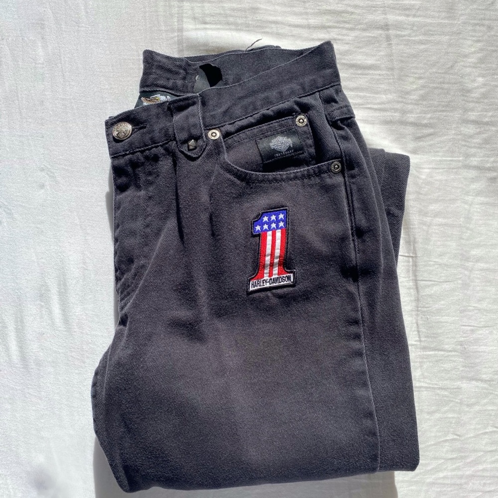 HARLEY-DAVIDSON Black Straight Leg Low Rise Jeans